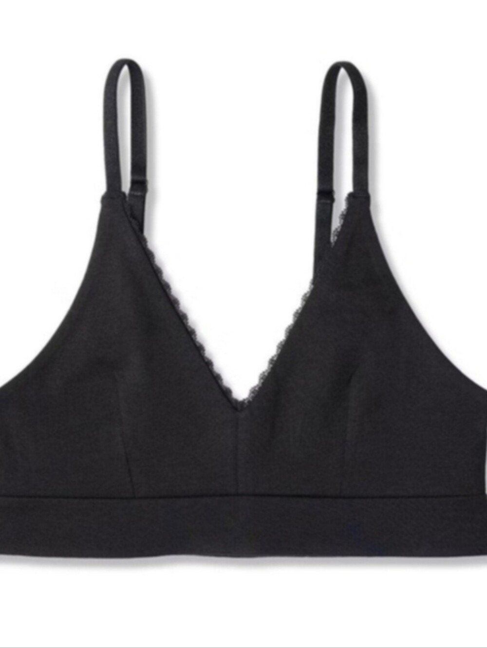 ✨️NWOT- Pact Organic Black Lace-Trim Bralette